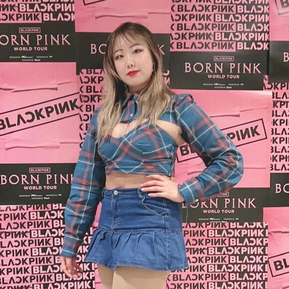 Blackpink Lisa Plaid Crop Top Set - Picture 6 of 6